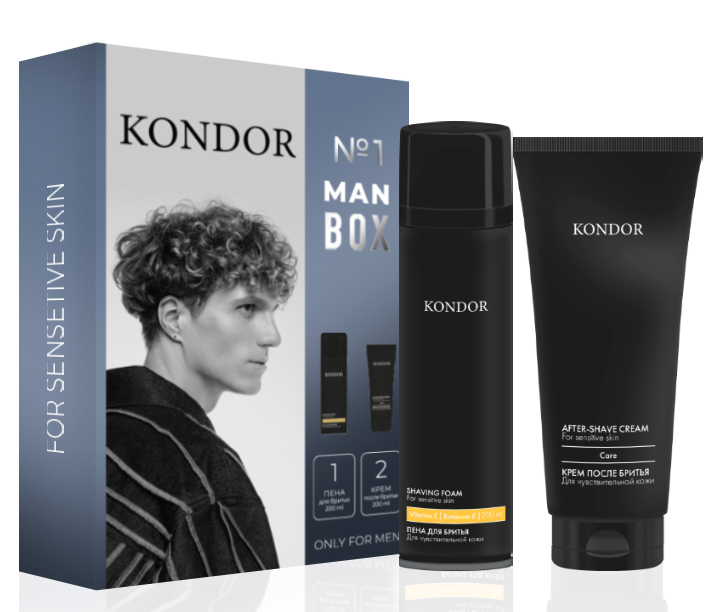 KONDOR. Man Box Набор для мужчин (Пена для бритья/Крем после бритья), 2 ...